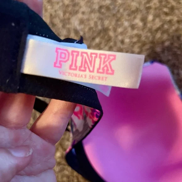 Pink Victoria’s Secret PINK Bra Bundle flower cheetah blue purple 36DD Underwire - Picture 3 of 16